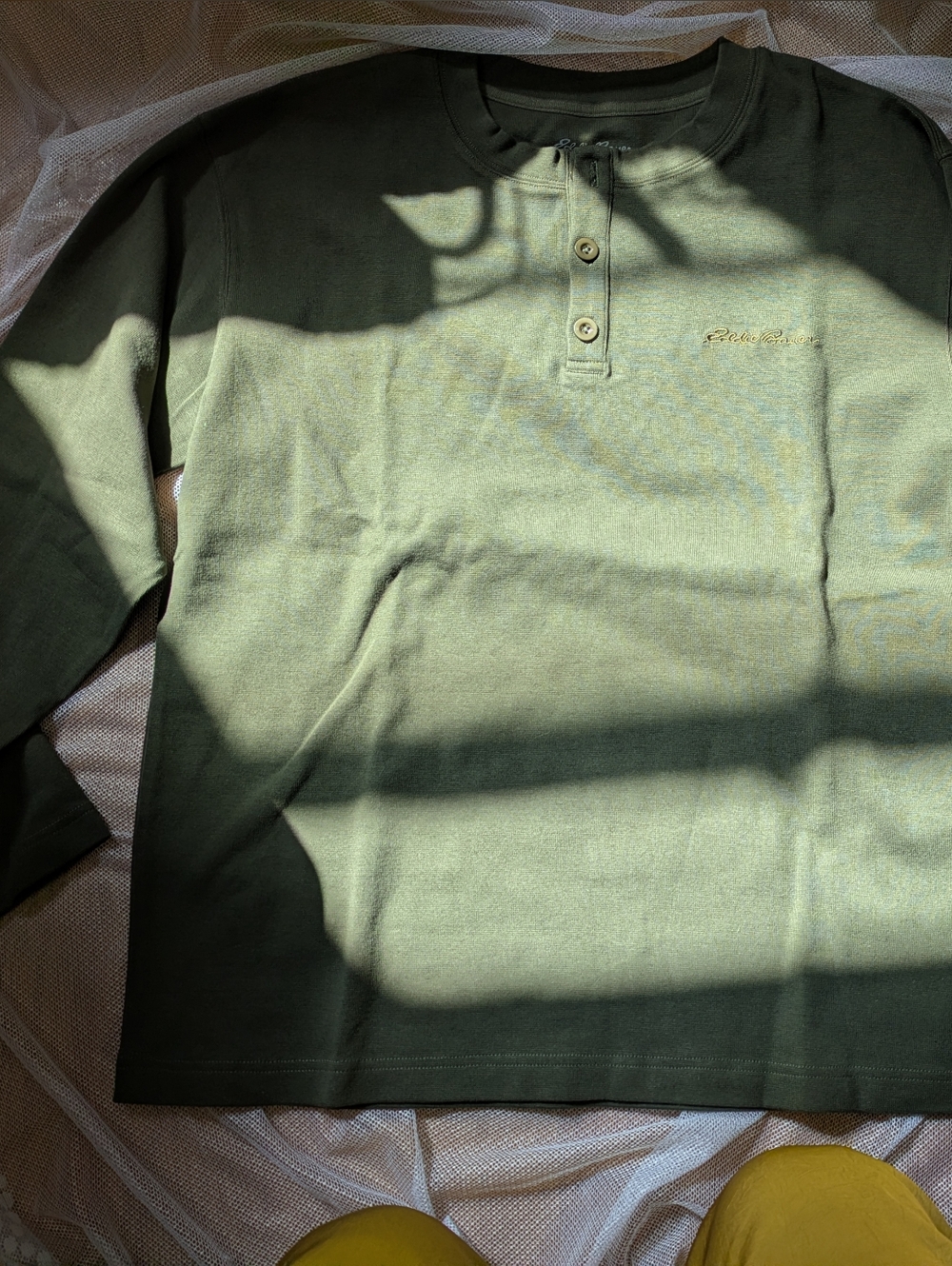 Eddie Bauer Olive Green Henley Shirt-Jacket